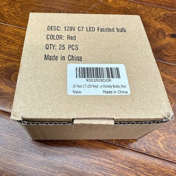 New Red C7 LED Faceted Replacement Christmas Bulb Light E12 Base 120V Box of 25 - Picture 2 of 4